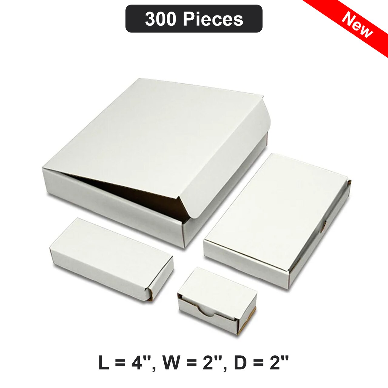 Flat Shipping Box 4" x 2" x 2" Compact, Durable Corrugated Mailer for Small Items